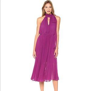 Betsey Johnson Magenta Pleated Halter Dress